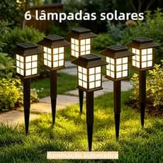 Conjunto De 6 Lâmpadas Solares Varal De Luzes à Prova D'áGua Adequado Para PáTios Jardins