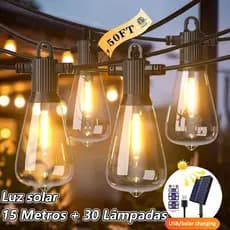 15M Solar Varal De Luzes Festão Lâmpadas Inclusas Natal Decorar Para Jardim Luzes de Fada