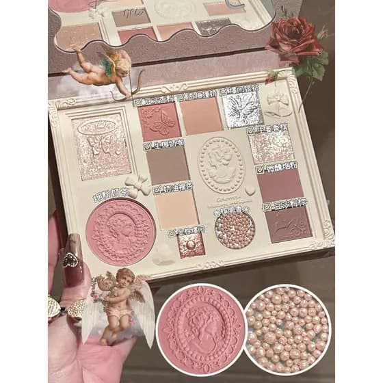 Colorrose em relevo sombra novo estilo paleta de sombras 2025 novo destaque autêntico Blush maquiagem tudo-em-um