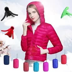 2026 novo estilo leve para baixo jaqueta feminina com capuz curto senhoras pato branco para baixo leve jaqueta feminina