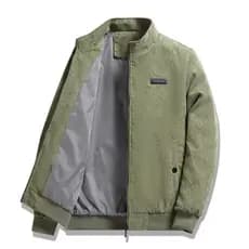 Novo estilo outono Casual masculino gola alta jaqueta solta ao ar livre diário primavera outono estilo de meia-idade jaq