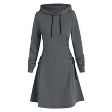 Cross-Border vestido de manga comprida roupas femininas 2026 outono novo estilo com capuz Casual moda moletom saia