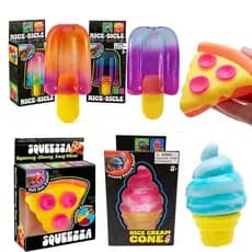 Schylling Needoh Nice Cube Popsicle Ice Cream Pizza Sensory-Sicle Brinquedo Antiestresse Macio e Apertável para Alívio d