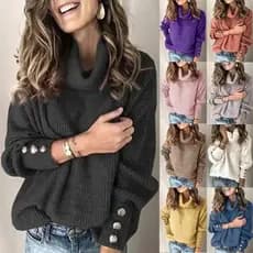 2022 Cross-Border outono inverno comércio exterior moletom feminino gola alta camisola topo pronto estoque