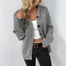 Peludo cor sólida com capuz único Breasted Cross-Border camisola feminina 2026 outono inverno novo estilo cordão K