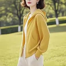 Solto Casual topo moda manga comprida cor sólida Cardigan com capuz jaqueta moletom redução de idade 2026 outono