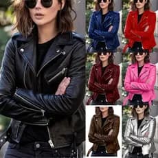 Primavera outono Plus Size feminino curto jaqueta de couro da motocicleta jaqueta de inverno fino-ajuste jaqueta de cour