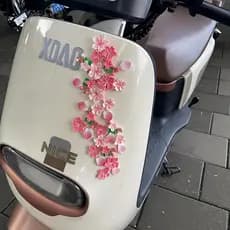 Decoração de Interior de Carro com Flor 3D Fofa, Ornamento de Carro com Flor de Pêssego, Novo Acessório de Decoração par