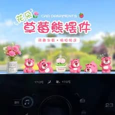 Enfeite urso rosa para carro, decoração fofa de painel central para interior automotivo