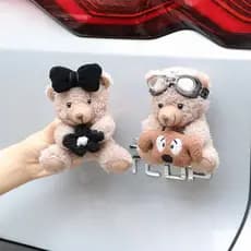 Acessórios de cauda para bonecos de urso de carro, enfeites de bonecos fofos, decoração de carro, decoração suspensa par