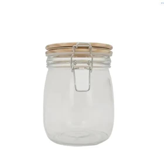 Pote Hermético Tampa Madeira Vd Vítreo 750Ml