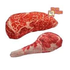 Mordedor de pelúcia - Manzo - formato de carne com apito- resistente e divertido- Premium