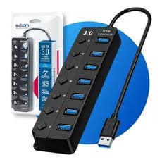 Hub Usb 3.0 7 Portas Usb Com Interruptor Individual Notebook