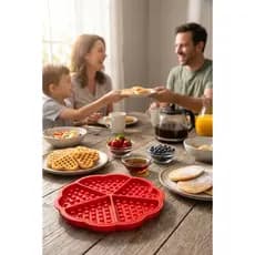 Forma Molde Silicone Antiaderente Waffle Chocolate Omelete Doces Gelatina Air Fryer Cinco Cavidades Sortida