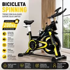 Bicicleta Spinning Silenciosa Ergométrica Profissional Bike Indoor Suporta até 200kg Treino Fitness em Casa