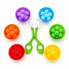 Kit Montessori Coordenação Motora Infantil com Pompons