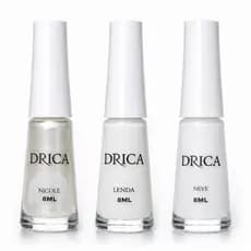 Kit 3 Esmaltes Drica Francesinha Branco Transparente Pérola