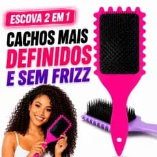 Escova Fitagem Raquete Definidora de Cachos Modeladora para Cabelos Cacheados e Ondulados