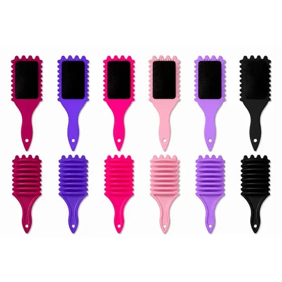 Kit 2 Escovas de Fitagem para Cabelos Cacheados, Crespos e Ondulados | Definição de Cachos | Antifrizz | Desembaraçante
