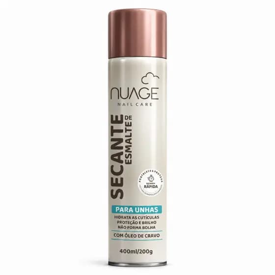 Spray Secante de Esmalte NUAGE 400ml para Unhas Secagem Rápida Manicure
