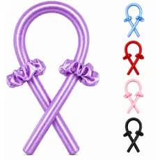 Kit Modelador de Cachos Sem Calor de Cetim Antifrizz com Scrunchies | Cachos Definidos | Sem Danificar os Fios | Heatles
