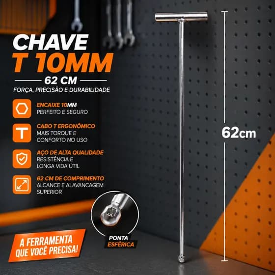 KIT 2 CHAVES T 10mm  62cm - Retirar cesto maquina de lavar - praticidade economia facilidade