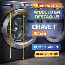 CHAVE T DESMONTAR MAQUINA DE LAVAR   CHAVE T 10CMM LONGA 62cm