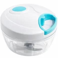 Processador Manual De Alimentos 500ml 3 Lâminas Inox Triturador Picador De Alho Cebola Legumes Multiuso Corda Retrátil