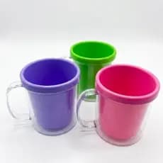 Kit Canecas Acrílicas Coloridas com Rosca Lembrancinhas Festa Brinde Corporativo Infantil Adulto Material Resistente