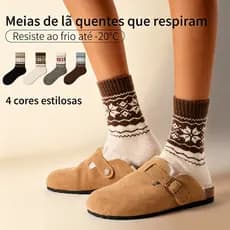 Promoção 12 pares Meia Feminina Canela Alta confortável Aveludada Com Forro de Lã Quente Inverno Calorosa Anti Frio