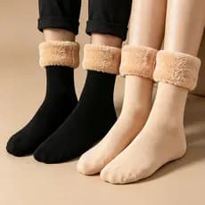 Oferta Kit 12 Pares Meias Térmicas Quentinhas Forro Peluciado Algodão Unissex Para Inverno