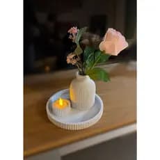 Kit Decorativo Sala Vaso Minimalista Bandeja Moderna