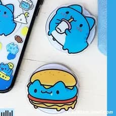 griptok magsafe magsafe popsocket Japonês Coreano INS Estilo Desenho Animado Bonito Gato Azul Gato Bug Kabo Menina Coraç