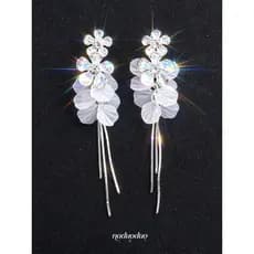 brincos feminino brinco de pressão Nadoduo luz estilo luxo brincos flor borla brincos feminino temperamento coreano ins