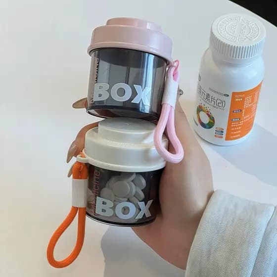 Caixa de embalagem de medicamentos, portátil, portátil, compartimento para cuidados de saúde, produto comestível, selada