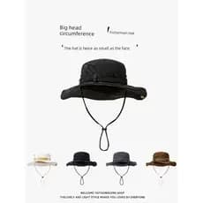 boné boné masculino Grande circunferência da cabeça cordão ocidental Cowboy balde chapéu feminino primavera verão cami