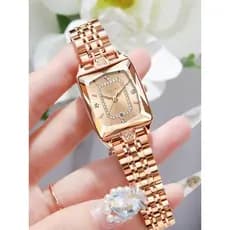 relogio feminino pequeno relogio feminino luxo Gypsophila pequeno cubo açúcar relógio mecânico feminino rosa ouro à prov