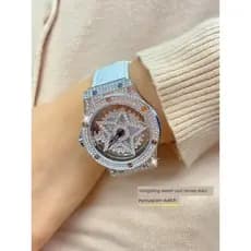 relogio feminino luxo relogio feminino pequeno Enviar namorada 2025 novo estilo mecânico rotativo Gypsophila luz luxo ni