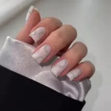 Unhas retangulares vestíveis, linha de mármore, Glitter em pó tingido, unhas falsas, unhas destacáveis para Manicure