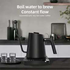 Gogoshopp-br Chaleira elétrica pescoço de ganso 0,9L Controle de temperatura Aço inoxidável Aquecimento rápido interno