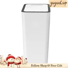 Gogoshopp-br Yosoo Press Lixeira com tampa Lixeira de plástico com capacidade de 15L para banheiro, cozinha, branca