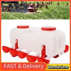 Wonderlane-br Wonderlane-br Jiawu Chicken Waterer 10L Alimentador de água com 10 xícaras de aves semiautomáticas para