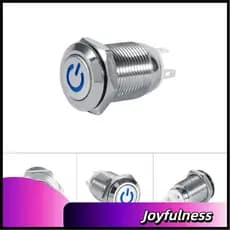 Joyfulness-br joyness-br Interruptor de botão LED 12mm Power Metal tipo momentâneo interruptor de pressão (vermelho)