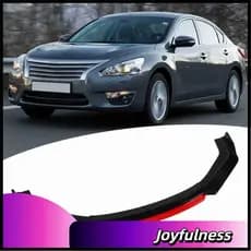Joyfulness-br 6 peças 165cm preto brilhante separador de para-choque dianteiro de carro com lábio vermelho adequado