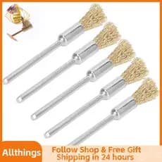 allthingss-br Escova de limpeza de broca de unha - Fio de latão para polimento de cabeça de moagem limpador de pó de
