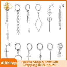 Allthingss-br Brincos de borla de metal ZJchao Conjunto de pingentes decorativos de aço inoxidável em diferentes