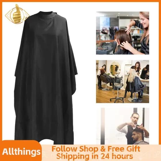 Allthingss-br OPPWONG Capa de barbeiro suave avental de cabeleireiro fivela ajustável para corte de cabelo salão de
