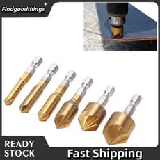 findgoodthings-br 6 peças broca escareadora 90 graus de chanfro para madeira