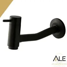 Torneira Link Banheiro Black ABS De Parede 18cm 1/4 De Volta Com Arejador