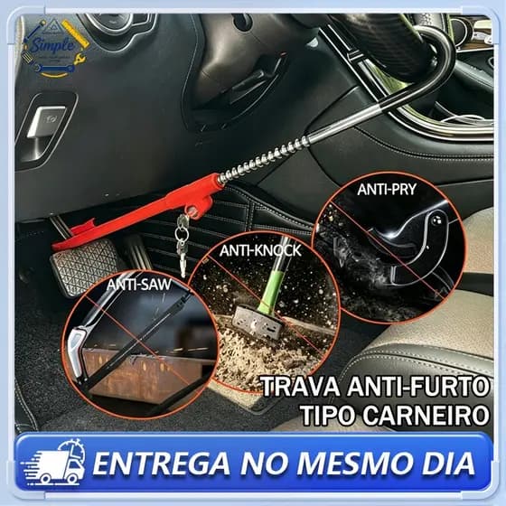 Trava Antifurto Pedal E Volante De Aco Para Carro-roubo Do De Volante Multifuncional Bloqueio